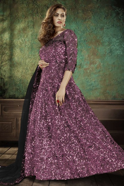 robe filet violet