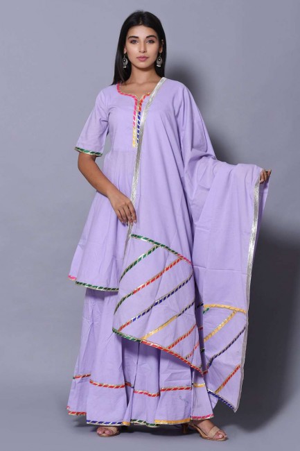 costume palazzo en dentelle Diwali en rayonne violet