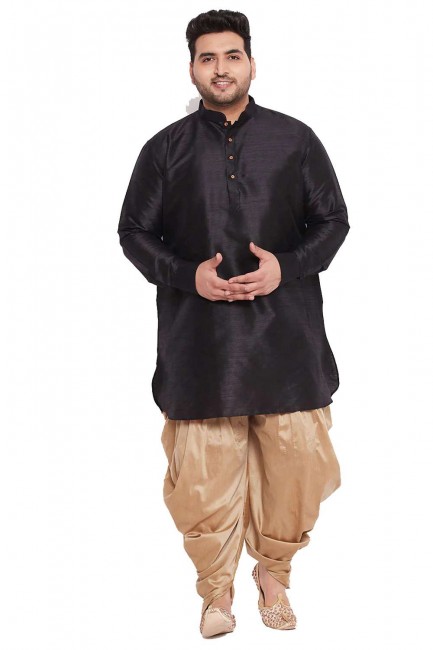 diwali dhoti kurta homme noir en soie banglori avec uni