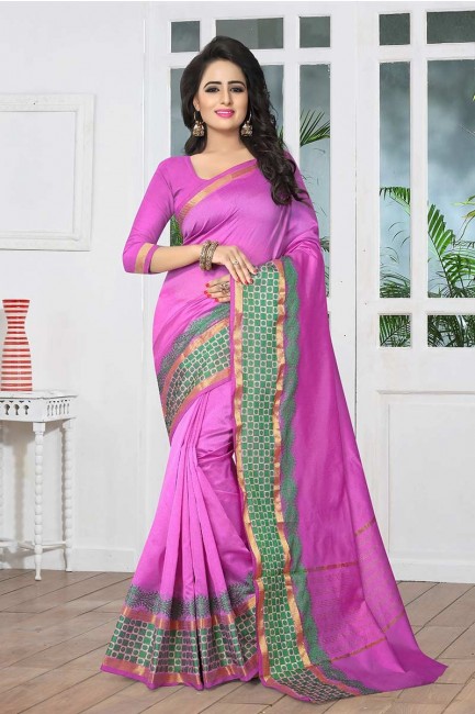 couleur violet clair Banarasi sari de soie art