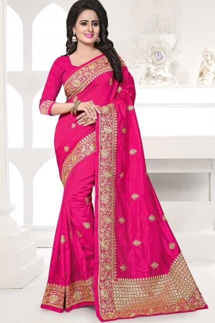 sari art couleur rose Rani de soie