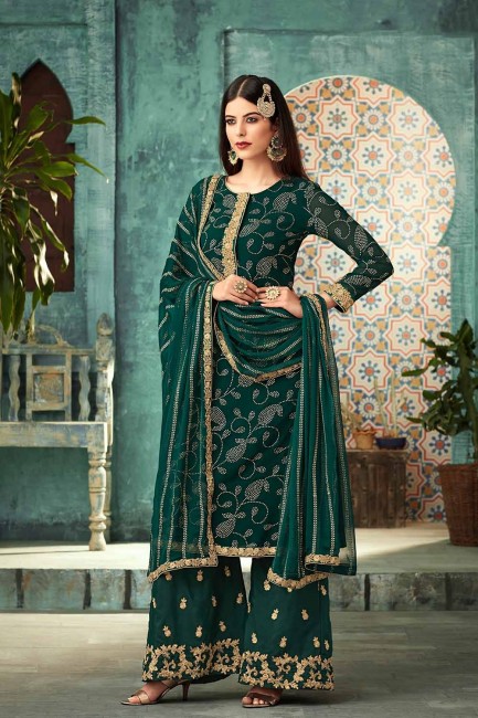 Pin vert Georgette Palazzo Suits