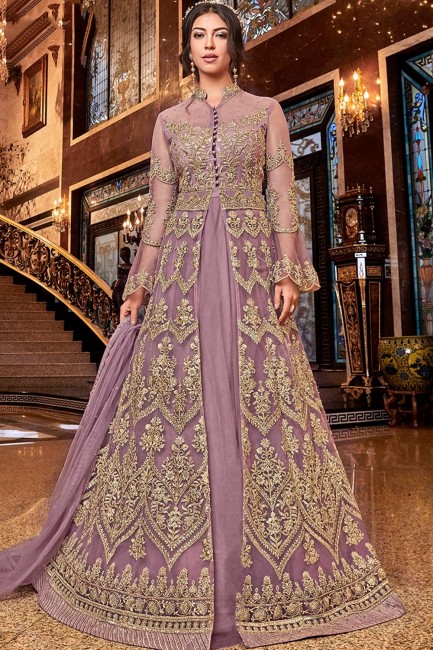 Lilac Net Anarkali Costume s