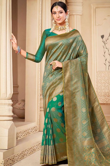 Green Silk Banarasi Saree