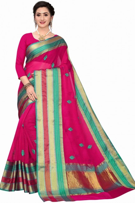 tisser un sari en soie rose