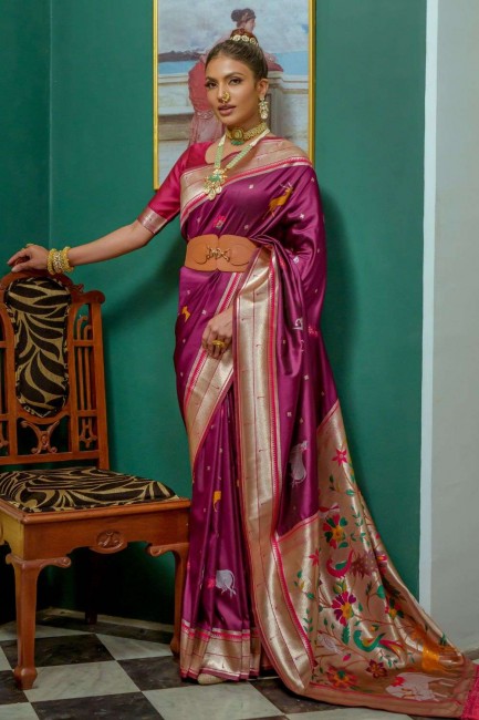 sari de mariage en soie avec zari