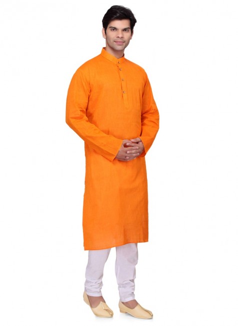 coton orange clair usure ethnique kurta ready-made kurta payjama