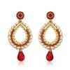 pierres et perles Boucles d'oreilles noir, rouge et or