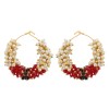 perles boucles d'oreilles blanc, rouge, noir et or