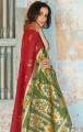 soie rouge handloom sud sari indien
