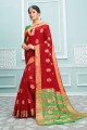 coton rouge sari
