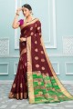 coton brun sari