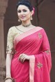 coton viscose rose sari