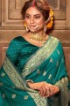 soie vert Banarasi doux sud sari indien