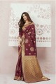 Maroon saris en soie