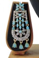 Perles de pierres Firozi collier bleu