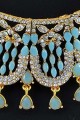 Perles de pierres Firozi collier bleu