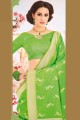 saris de soie brute banarasi avec en vert