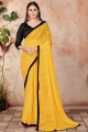 sari en lycra jaune avec chemisier
