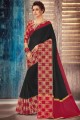 sari en jacquard banarsi noir avec chemisier