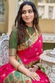 tissage banarasi soie banarasi sari en rose