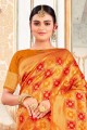 zari, sari du sud de l'inde en soie brodée dorée avec chemisier