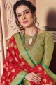 sari jacquard banarsi rouge avec chemisier