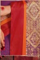 tissé à la main soie pourpre sud indien sari en