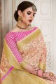 saris sud-indien beige en soie avec chemisier