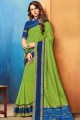 saris vert banarasi avec soie brute banarasi