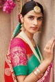 banarasi saris rouge soie brute avec chemisier
