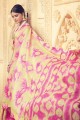 sari multicolore avec soie kora imprimée