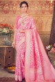 saris de soie brute banarasi en rose