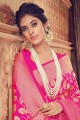 banarasi saris en soie brute au magenta avec chemisier