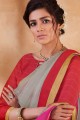 saris en soie grise avec blouse