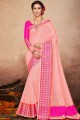 saris rose en soie de kora
