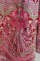 mariée lehenga choli en velours rose avec brodé