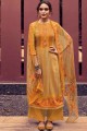 costume palazzo jaune en pashmina imprimé