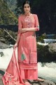 costume palazzo rose avec pashmina imprimé