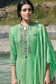 costume palazzo imprimé en pashmina vert