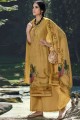 costume palazzo imprimé pashmina jaune avec dupatta