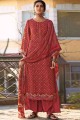 costume palazzo rouge en coton imprimé