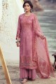 costume palazzo rose en pashmina brodé