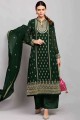 Costume de georgette pakistanaise avec broderie en vert