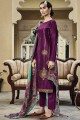 costume palazzo wine eid en jacquard de soie à sequins