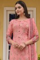jam satin eid palazzo costume avec impression numérique en rose
