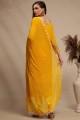 costume georgette eid palazzo en jaune avec fil