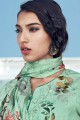 salwar kameez en coton vert avec impression numérique