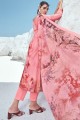 salwar kameez en coton rose en impression numérique