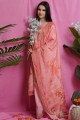 satin rose impression numérique salwar kameez avec dupatta